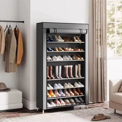 Multi-Layer Shoe Rack for Home Doors Dustproof Shoe Cabinet Space Saver Durable Indoor Organizer for Rental Houses and Entryways