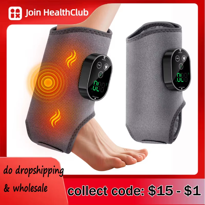 4 in 1 Electric Foot Ankle Massager Vibration & Heating Pads for Muscle Relief Elbow Relax Muscles Warmth in Winter