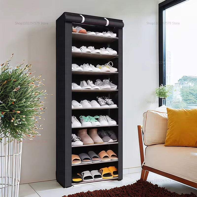 Multi-Layer Shoe Rack for Home Doors Dustproof Shoe Cabinet Space Saver Durable Indoor Organizer for Rental Houses and Entryways