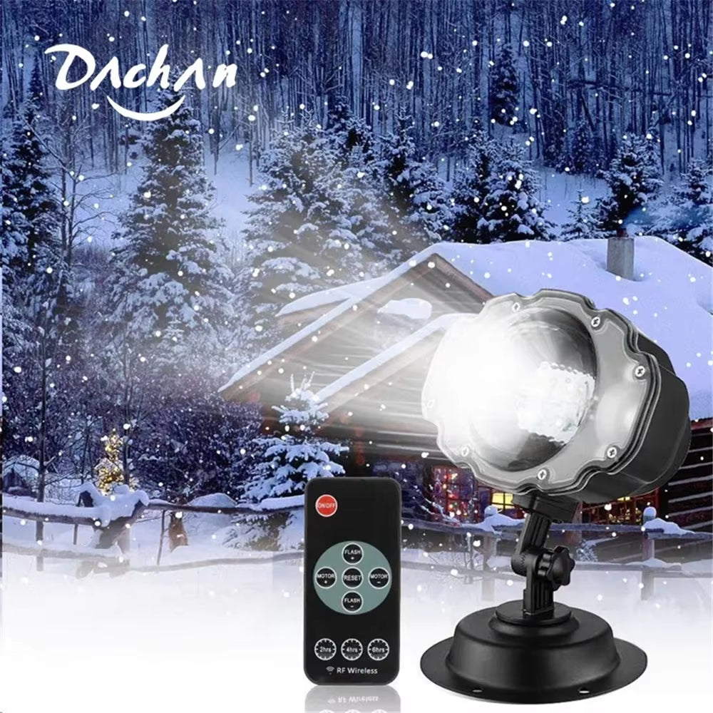Snowfall LED Light Projector, Snow Falling Projector Lamp Dynamic Snow Effect Spotlight for Garden Outdoor Wedding Gift