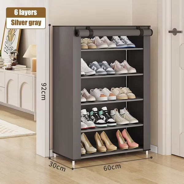 Multi-Layer Shoe Rack for Home Doors Dustproof Shoe Cabinet Space Saver Durable Indoor Organizer for Rental Houses and Entryways