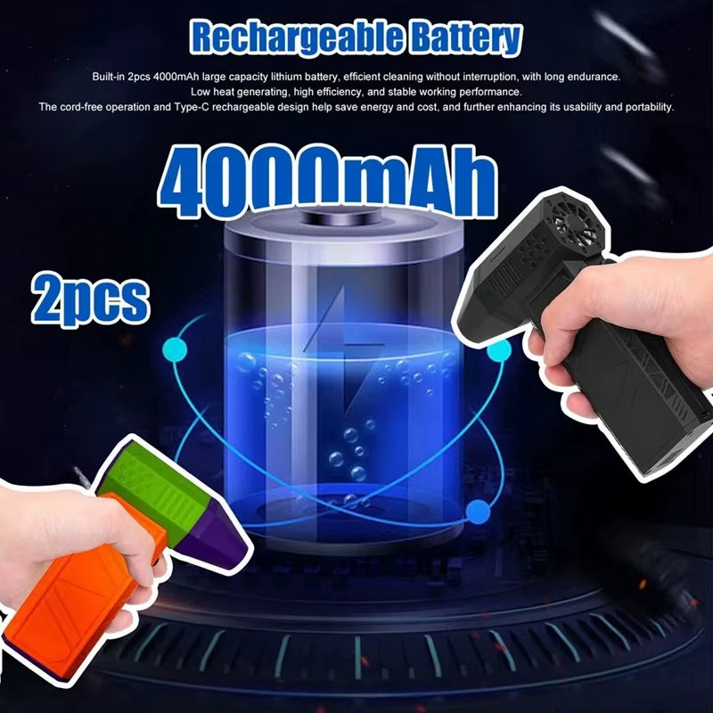 X6 Turbofan Handheld High Power Jet Fan 130000RPM Brushless Motor Mini Air Duster for Efficient Cleaning Black