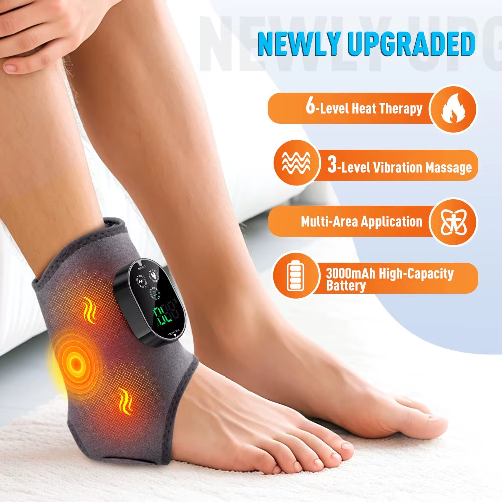 4 in 1 Electric Foot Ankle Massager Vibration & Heating Pads for Muscle Relief Elbow Relax Muscles Warmth in Winter