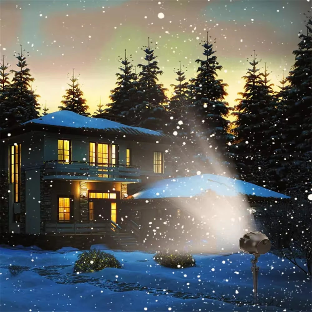 Snowfall LED Light Projector, Snow Falling Projector Lamp Dynamic Snow Effect Spotlight for Garden Outdoor Wedding Gift