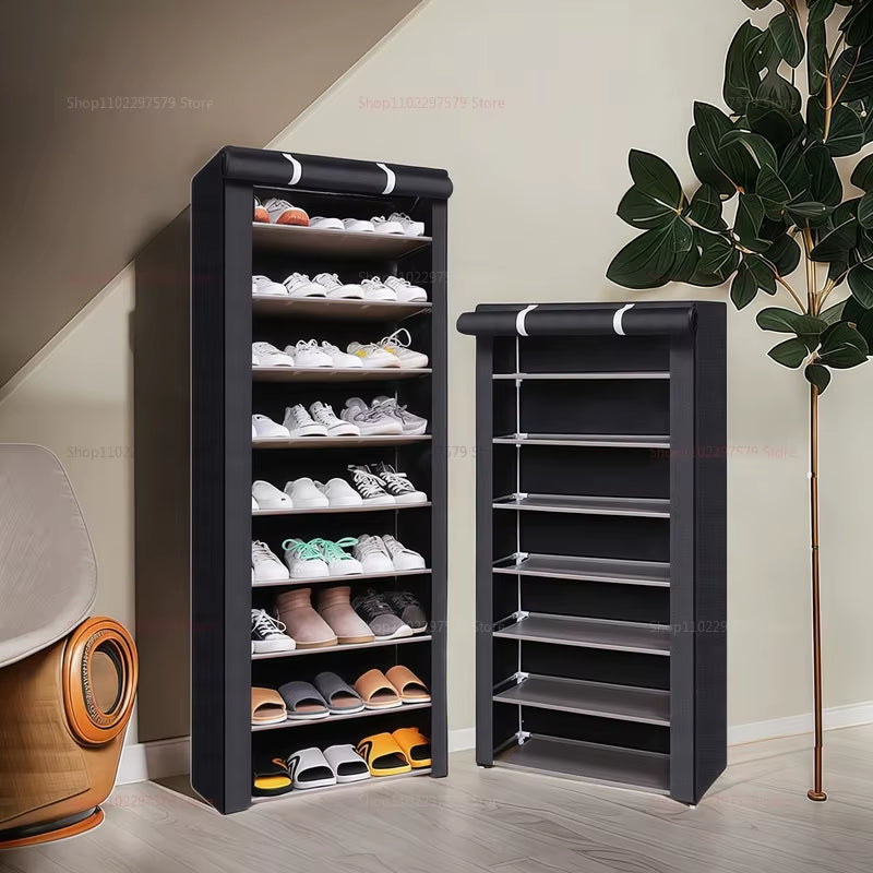 Multi-Layer Shoe Rack for Home Doors Dustproof Shoe Cabinet Space Saver Durable Indoor Organizer for Rental Houses and Entryways