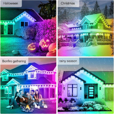 50FT Permanent Outdoor RGB Lights - IP67 Waterproof with Smart App Control Remote, DIY Scene Modes, Music Synchronization, Eaves Lights for Garden Decor, Deck, Christmas