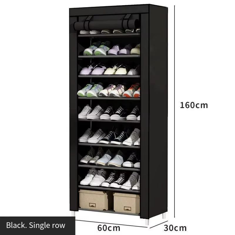 Multi-Layer Shoe Rack for Home Doors Dustproof Shoe Cabinet Space Saver Durable Indoor Organizer for Rental Houses and Entryways
