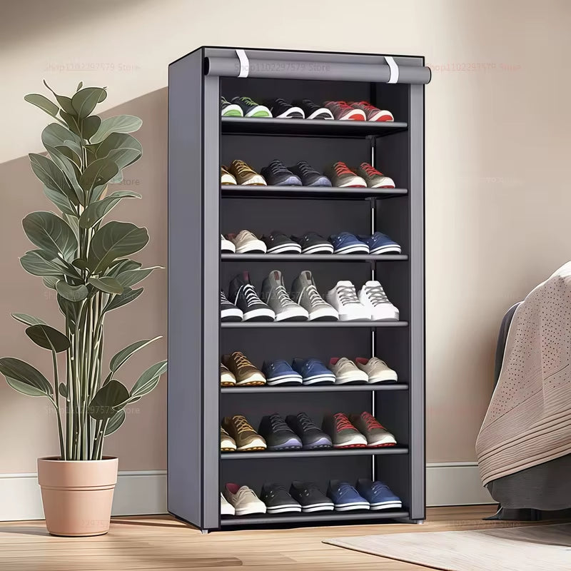 Multi-Layer Shoe Rack for Home Doors Dustproof Shoe Cabinet Space Saver Durable Indoor Organizer for Rental Houses and Entryways
