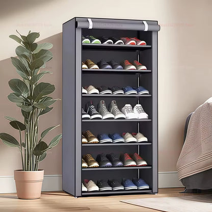 Multi-Layer Shoe Rack for Home Doors Dustproof Shoe Cabinet Space Saver Durable Indoor Organizer for Rental Houses and Entryways