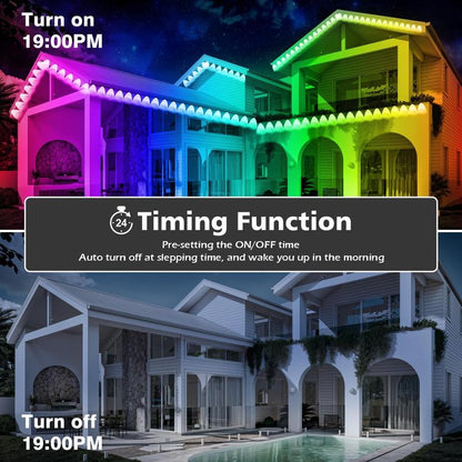 50FT Permanent Outdoor RGB Lights - IP67 Waterproof with Smart App Control Remote, DIY Scene Modes, Music Synchronization, Eaves Lights for Garden Decor, Deck, Christmas