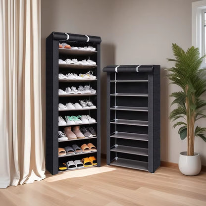 Multi-Layer Shoe Rack for Home Doors Dustproof Shoe Cabinet Space Saver Durable Indoor Organizer for Rental Houses and Entryways