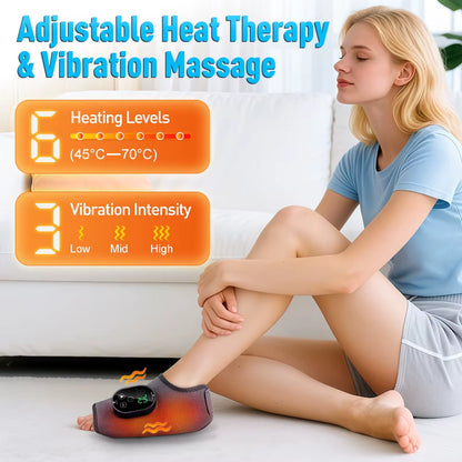 4 in 1 Electric Foot Ankle Massager Vibration & Heating Pads for Muscle Relief Elbow Relax Muscles Warmth in Winter