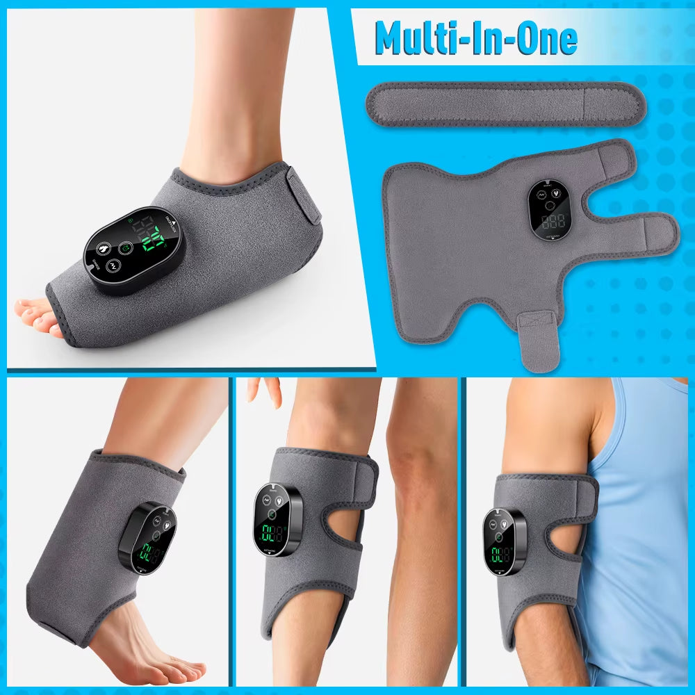 4 in 1 Electric Foot Ankle Massager Vibration & Heating Pads for Muscle Relief Elbow Relax Muscles Warmth in Winter